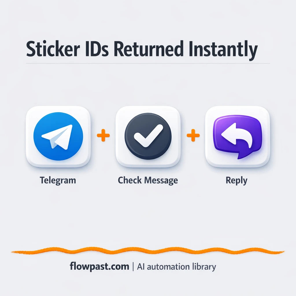 Telegram + BotFather: sticker IDs replied instantly - n8n workflow automation template