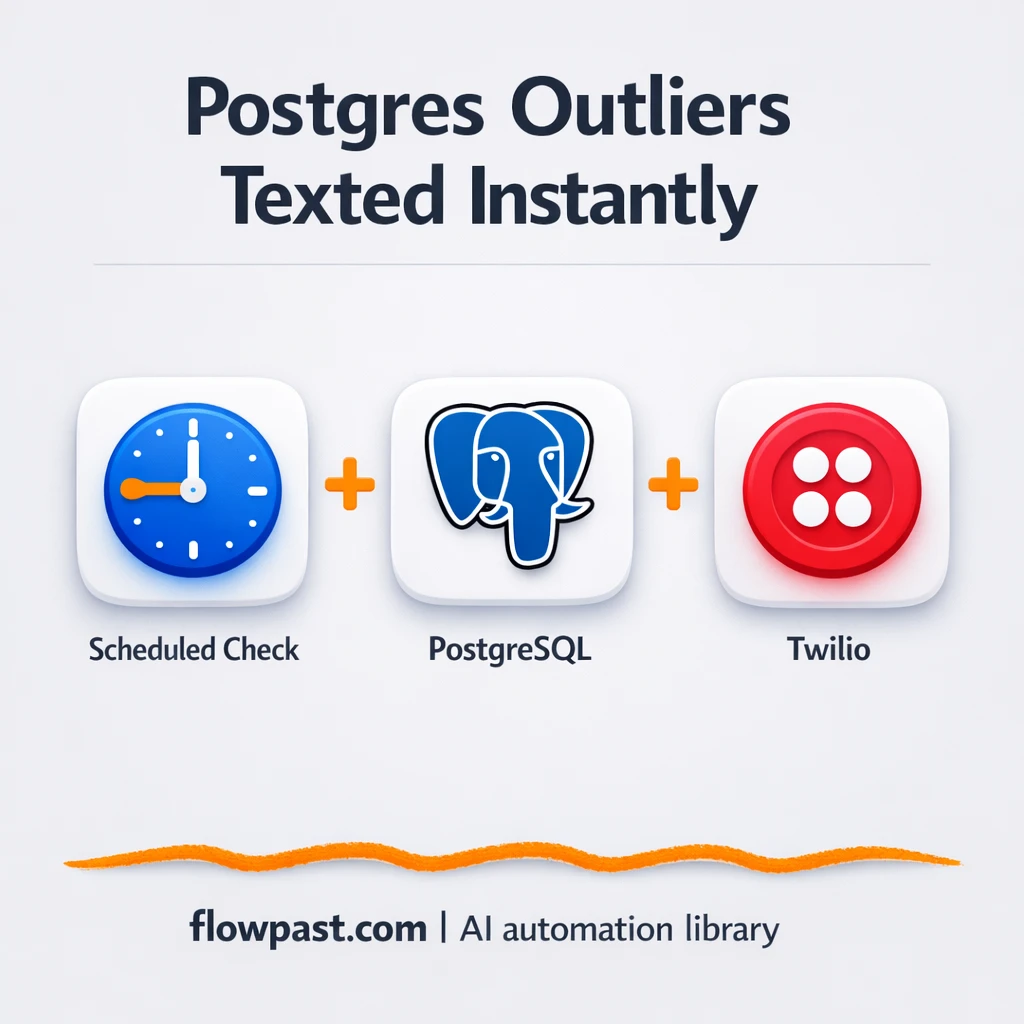 Send SMS alerts based on database queries (Twilio and Postgres) - n8n workflow automation template