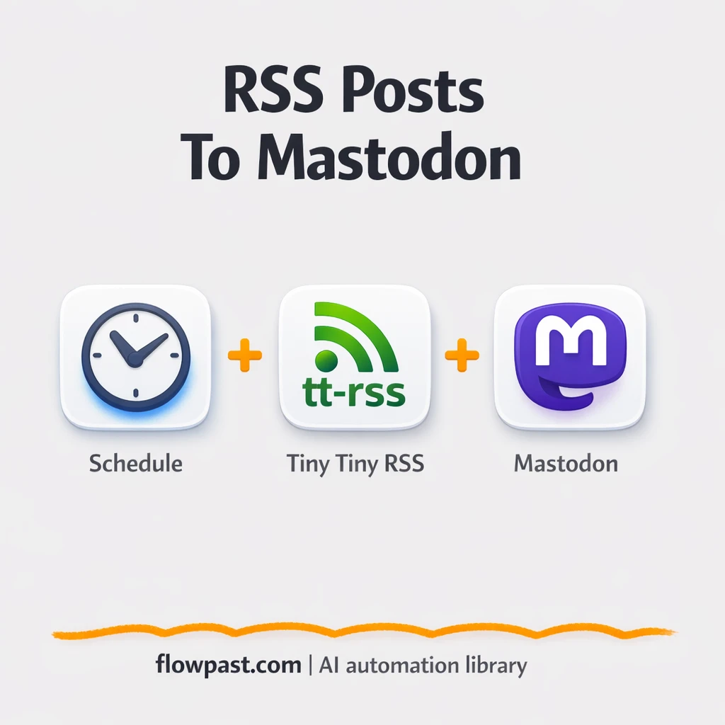 Tiny tiny RSS (aka tt-rss) feed to Mastodon - n8n workflow automation template
