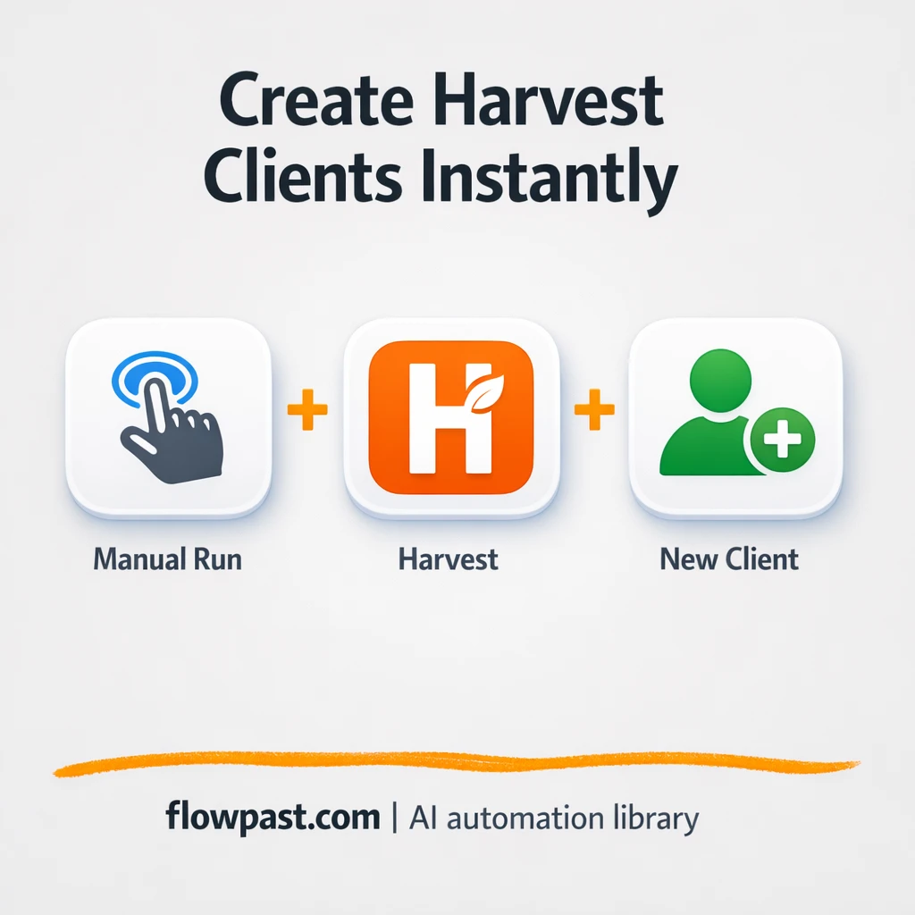 Slack to Harvest, create new clients without retyping - n8n workflow automation template