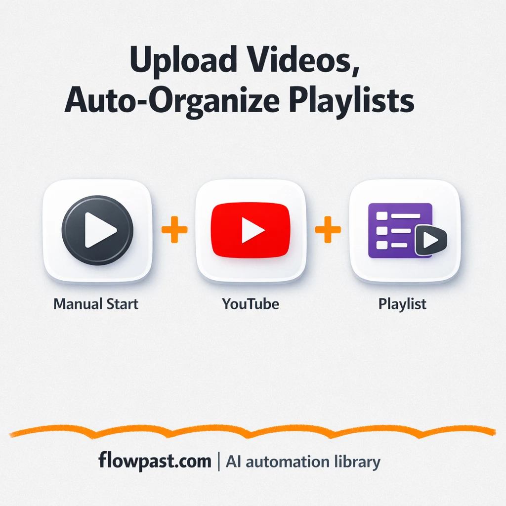 YouTube Studio uploads, playlist sorting done for you - n8n workflow automation template