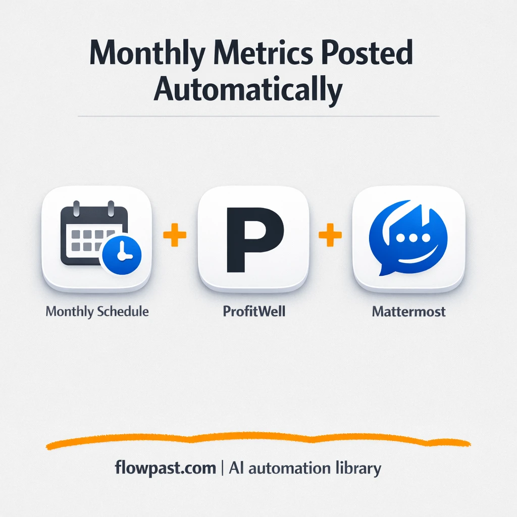 ProfitWell to Mattermost, monthly metrics posted for you - n8n workflow automation template