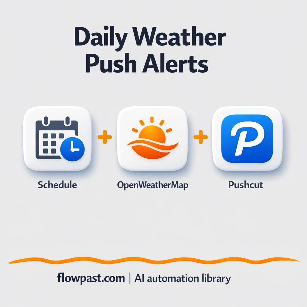 OpenWeatherMap + Pushcut: daily forecast alerts - n8n workflow automation template