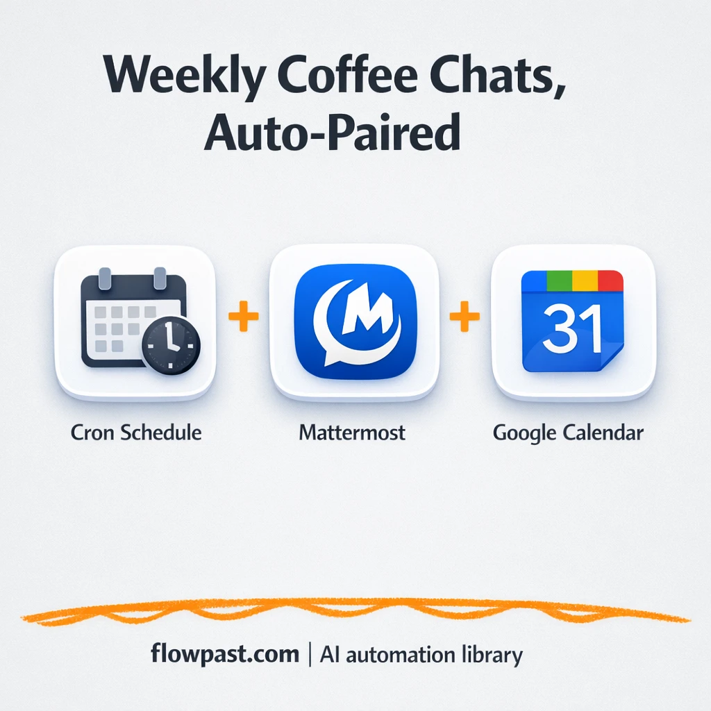 Mattermost + Google Calendar: coffee chats scheduled - n8n workflow automation template