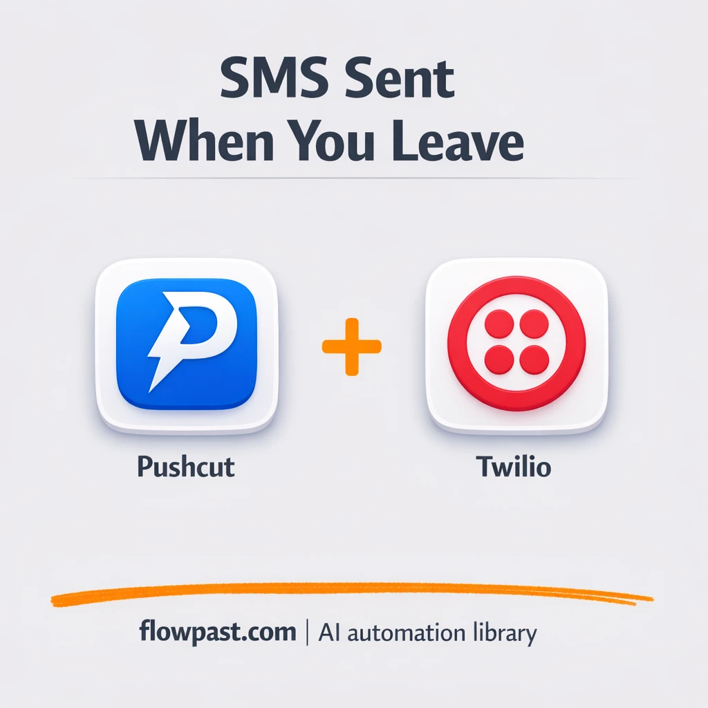 Pushcut + Twilio: never forget the leaving text - n8n workflow automation template