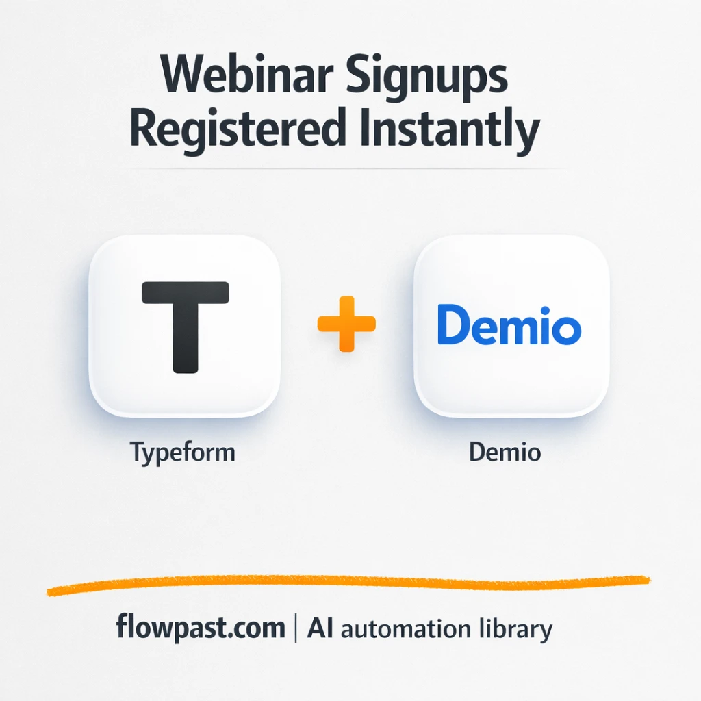 Typeform to Demio, instant webinar registrations - n8n workflow automation template