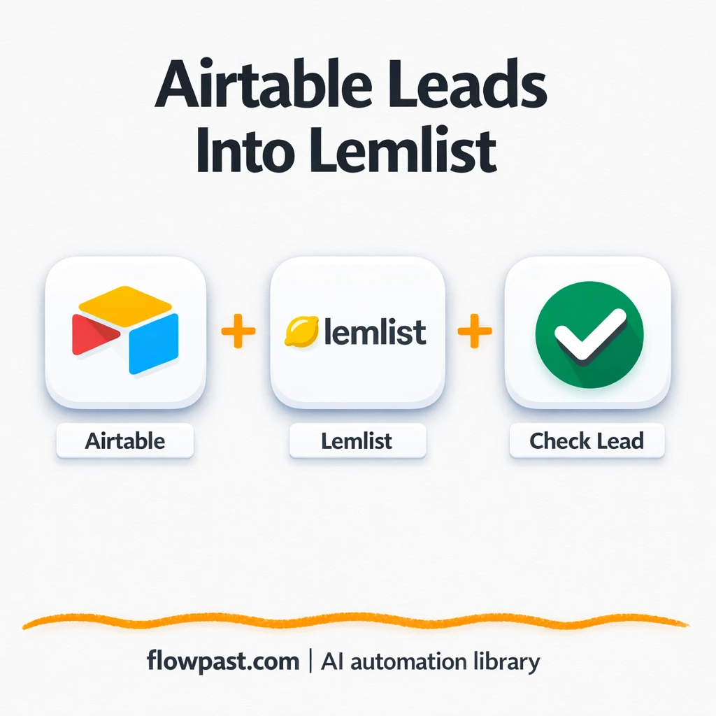 Airtable to Lemlist, clean leads added and verified - n8n workflow automation template