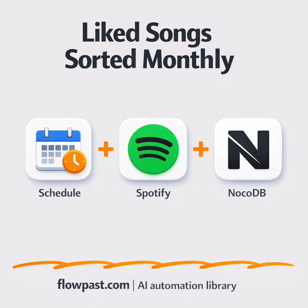 Spotify + NocoDB: monthly playlists from liked songs - n8n workflow automation template