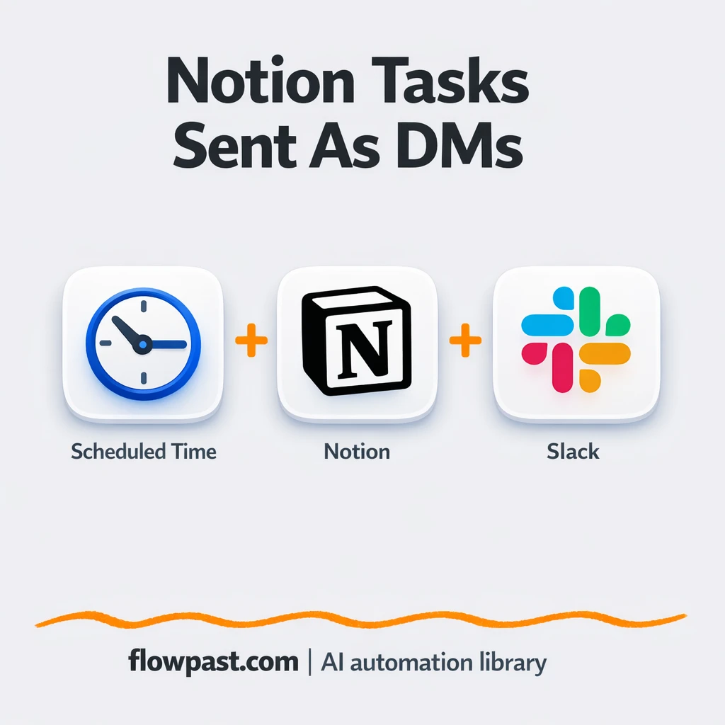Notion to Slack, daily task DMs that get done - n8n workflow automation template