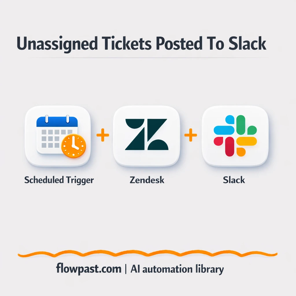Zendesk to Slack, unassigned tickets surfaced daily - n8n workflow automation template