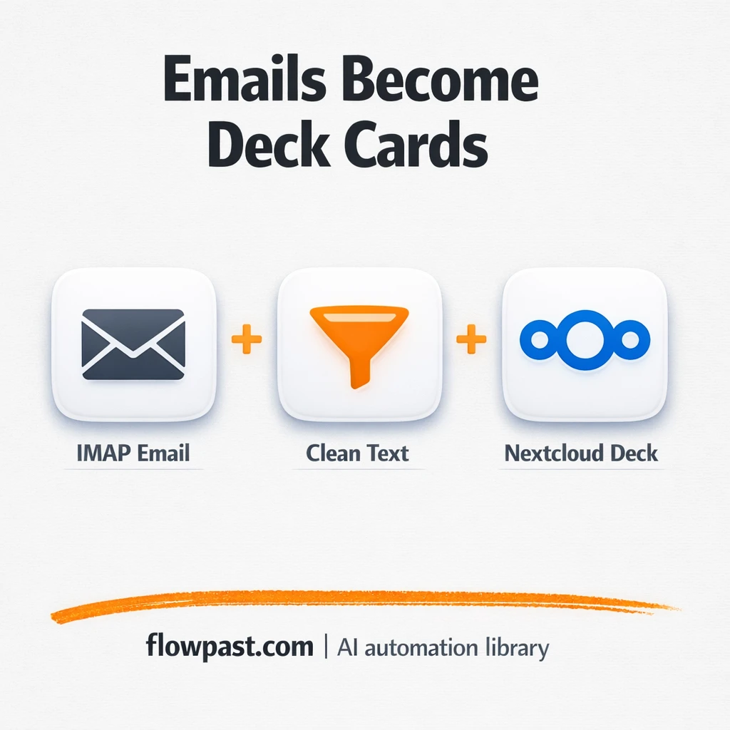 IMAP to Nextcloud Deck, email requests become cards - n8n workflow automation template