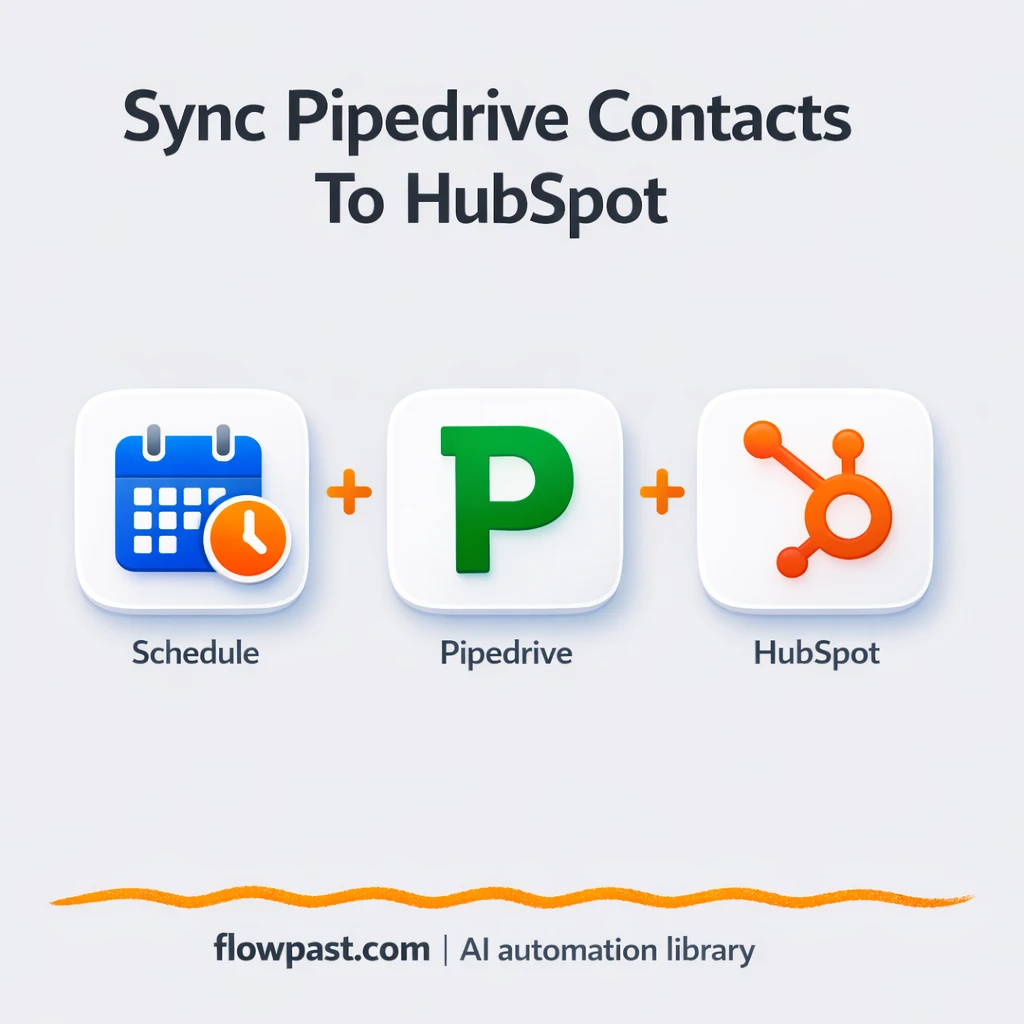 Pipedrive to HubSpot, leads synced without duplicates - n8n workflow automation template