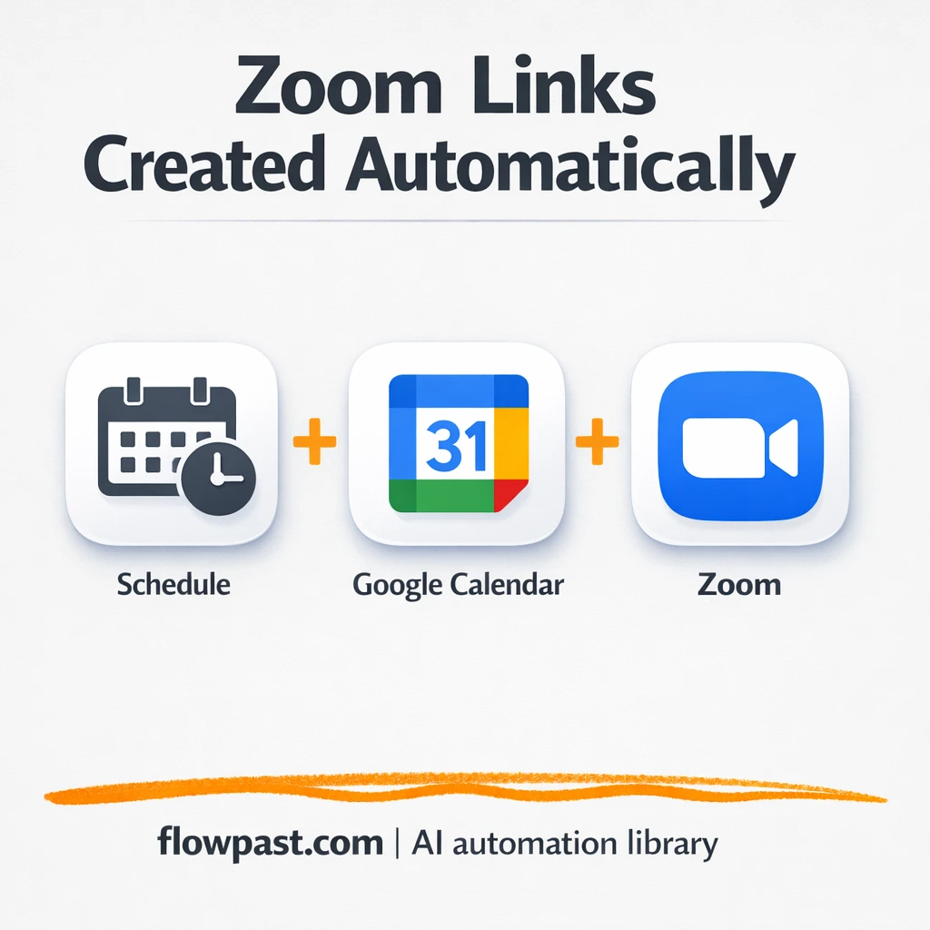 Google Calendar meets Zoom for always-ready invites - n8n workflow automation template