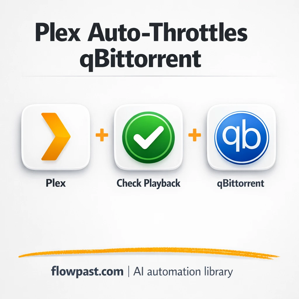 Plex + qBittorrent: smooth remote streaming - n8n workflow automation template
