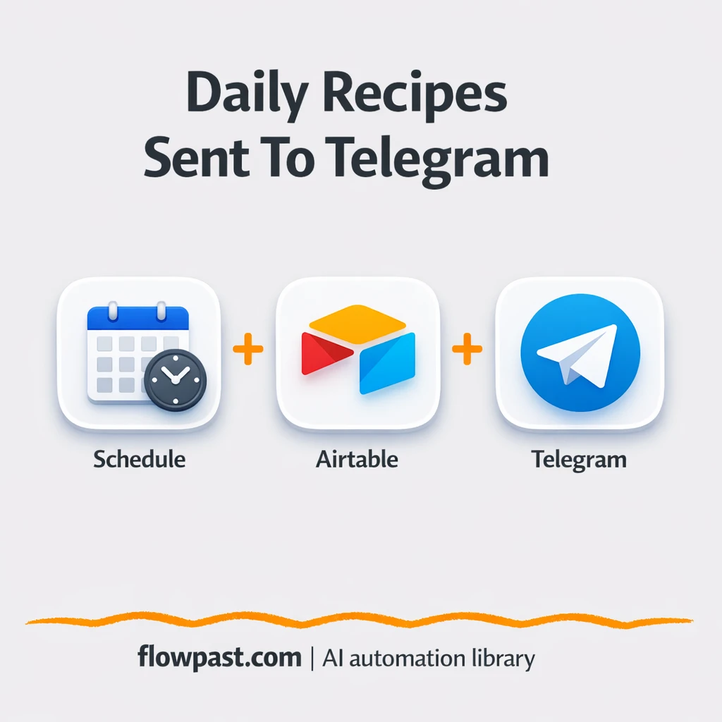 Telegram + Airtable: daily vegan recipes sent for you - n8n workflow automation template