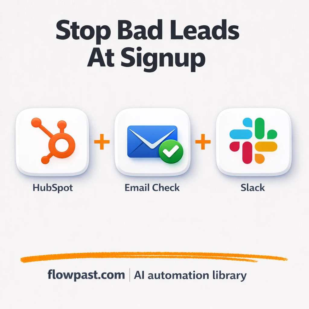HubSpot + Slack: catch bad emails before outreach - n8n workflow automation template
