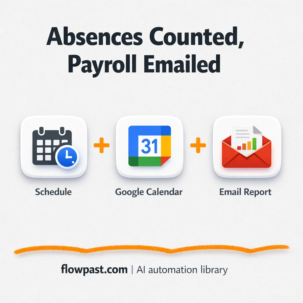 Google Calendar to Email, payroll absence summary ready - n8n workflow automation template