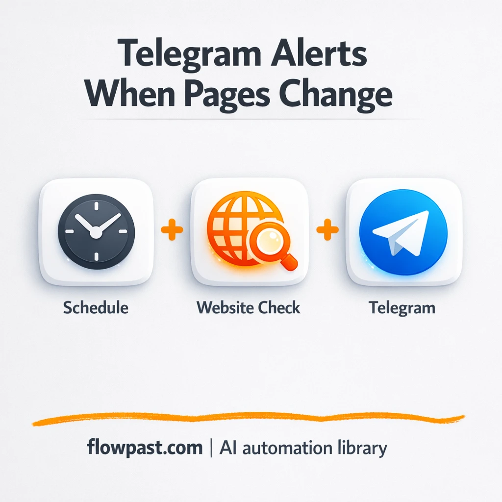 Telegram alerts when competitor pages change - n8n workflow automation template
