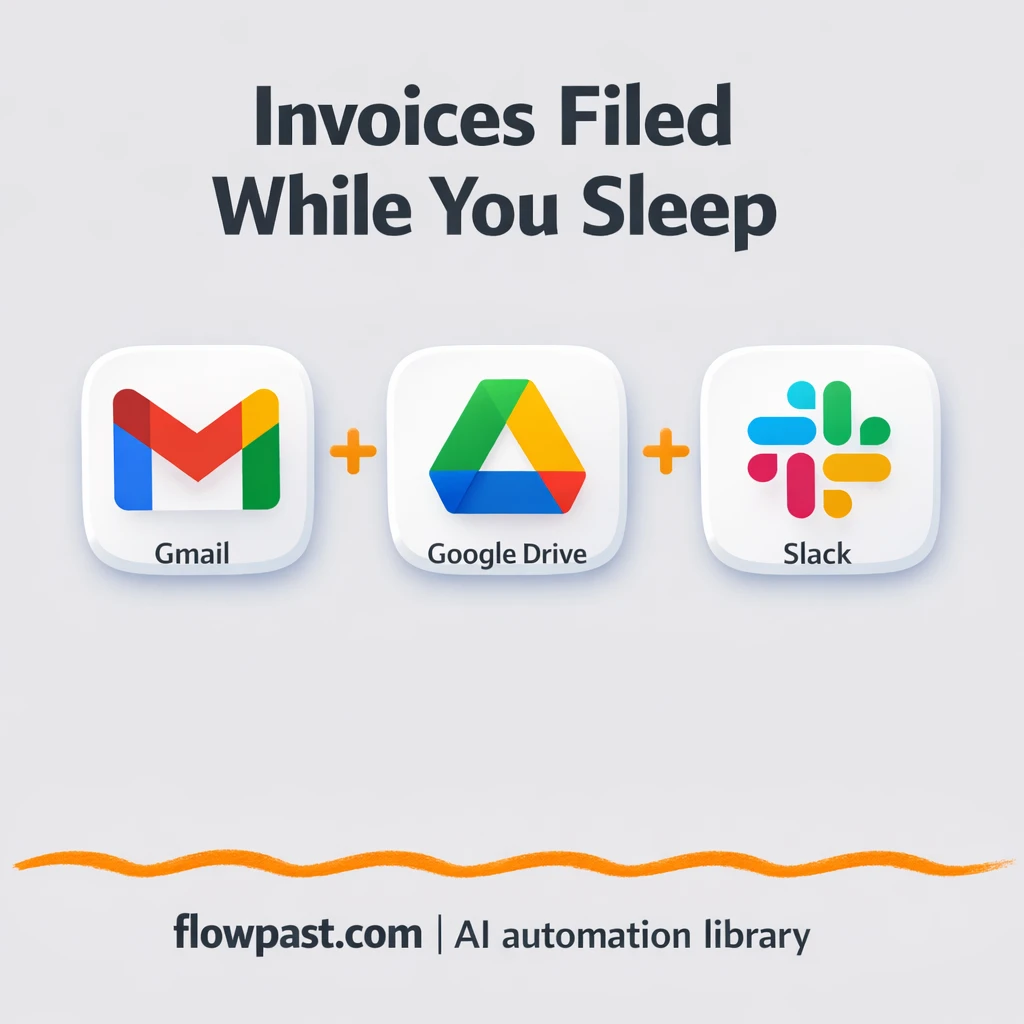 Gmail to Google Drive, invoices filed and Slack noted - n8n workflow automation template