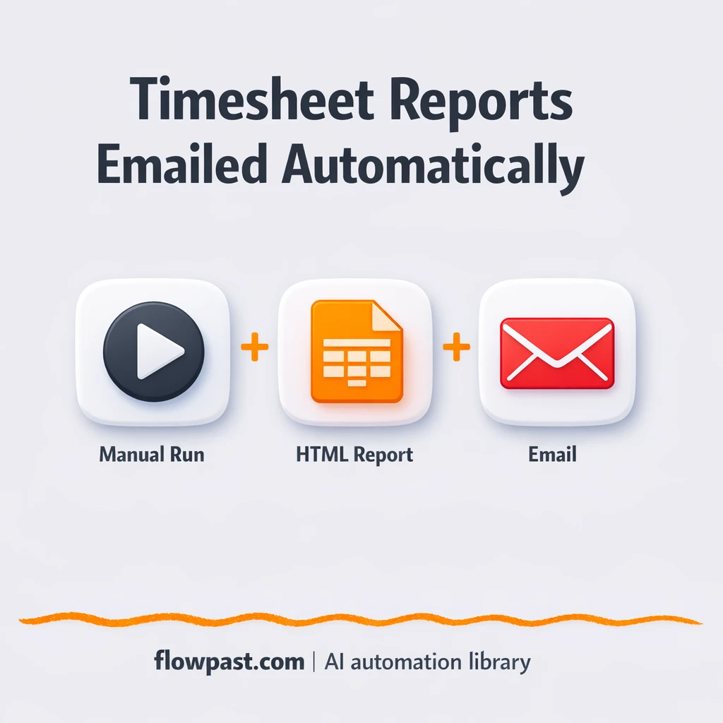 Gmail timesheet reports, polished HTML attachments - n8n workflow automation template