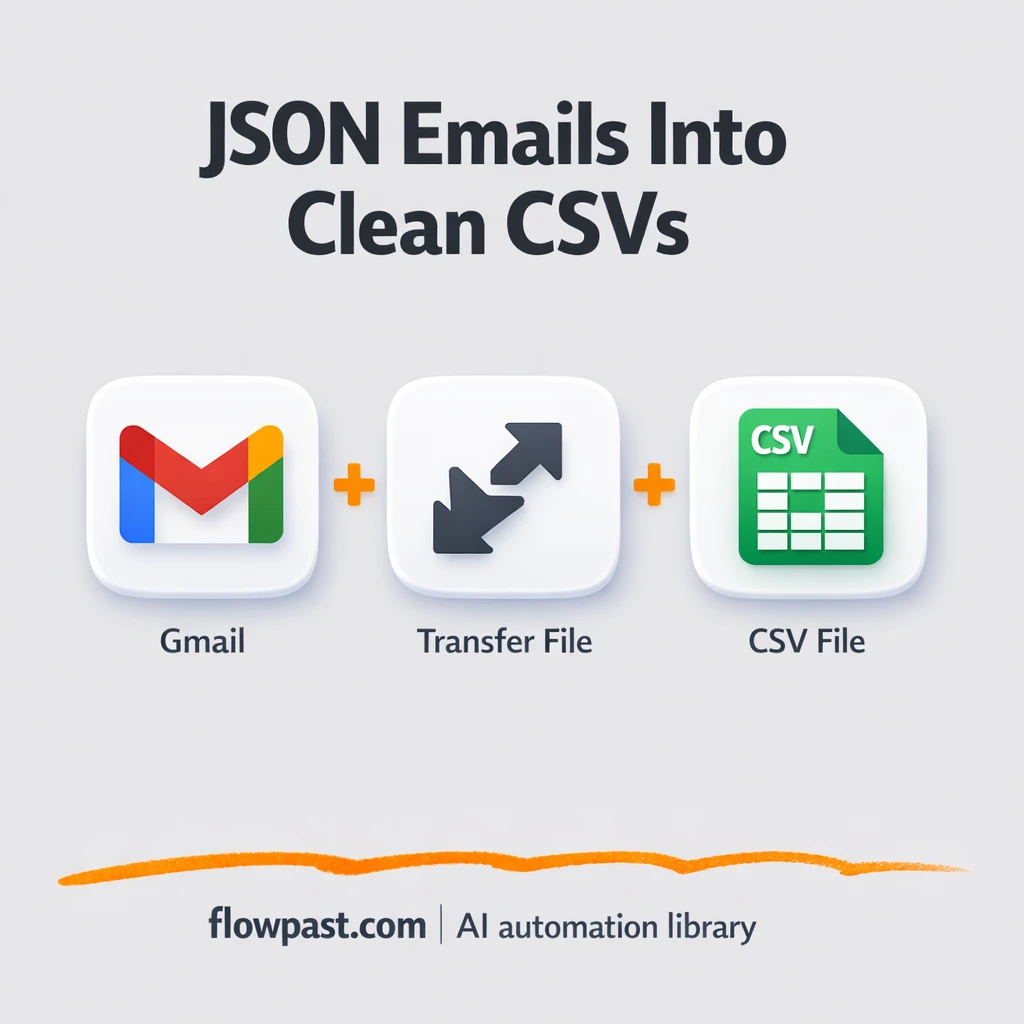 Gmail to Excel, JSON attachments turned into CSV - n8n workflow automation template