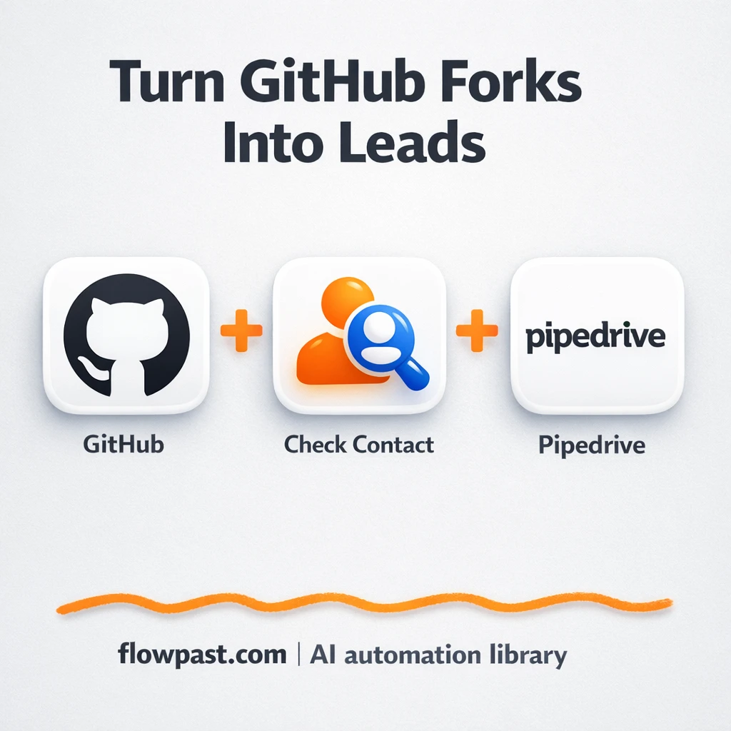 GitHub to Pipedrive, capture forks as new leads - n8n workflow automation template