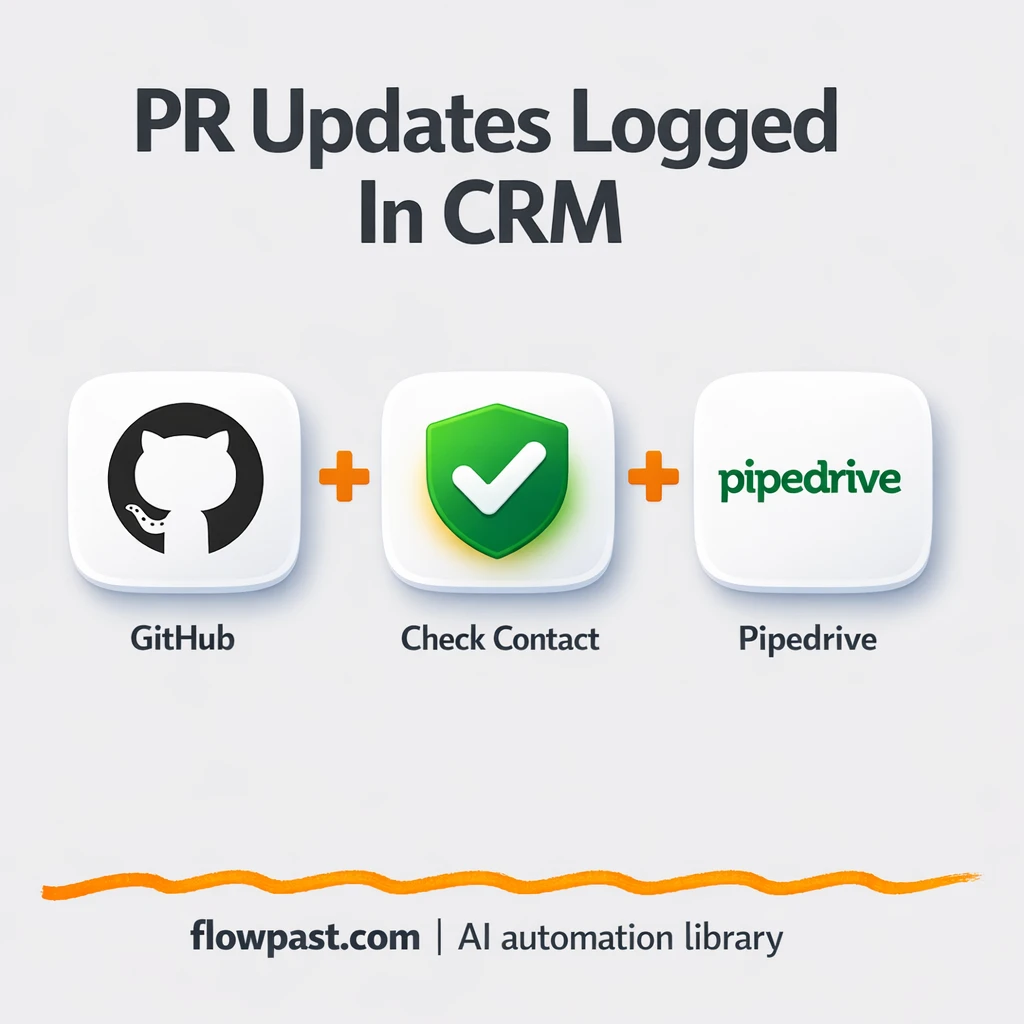 GitHub to Pipedrive, PR notes logged to contacts - n8n workflow automation template