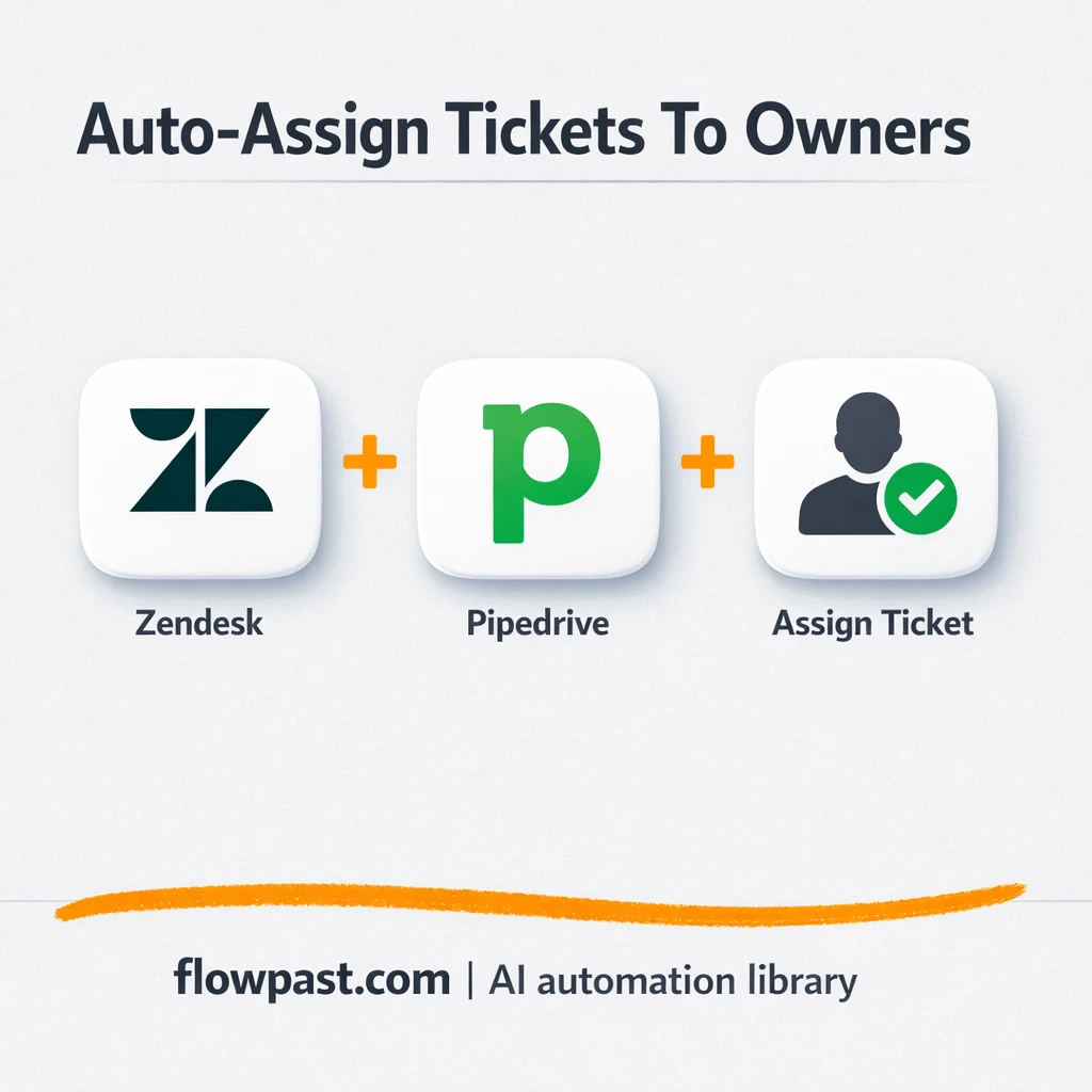 Zendesk + Pipedrive: tickets assigned to the right owner - n8n workflow automation template