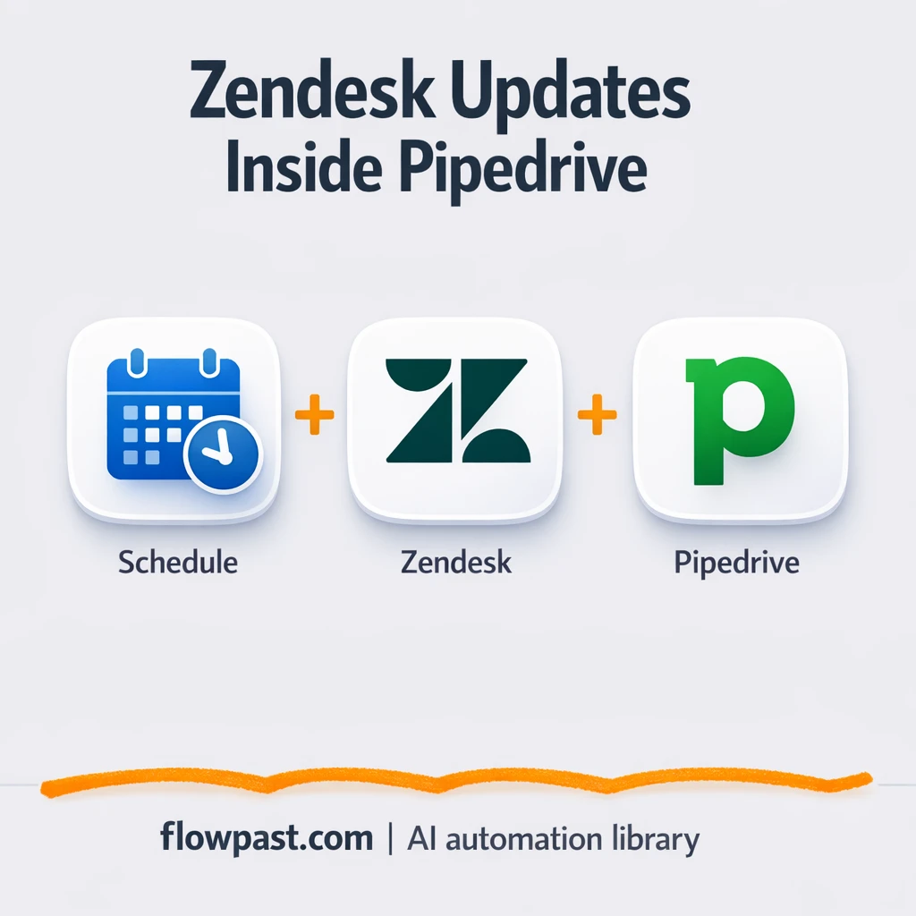 Zendesk + Pipedrive: ticket notes synced to CRM - n8n workflow automation template