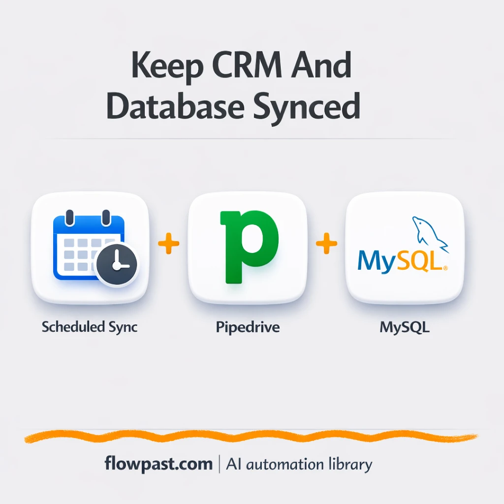 Keep Pipedrive and MySQL contacts in sync - n8n workflow automation template