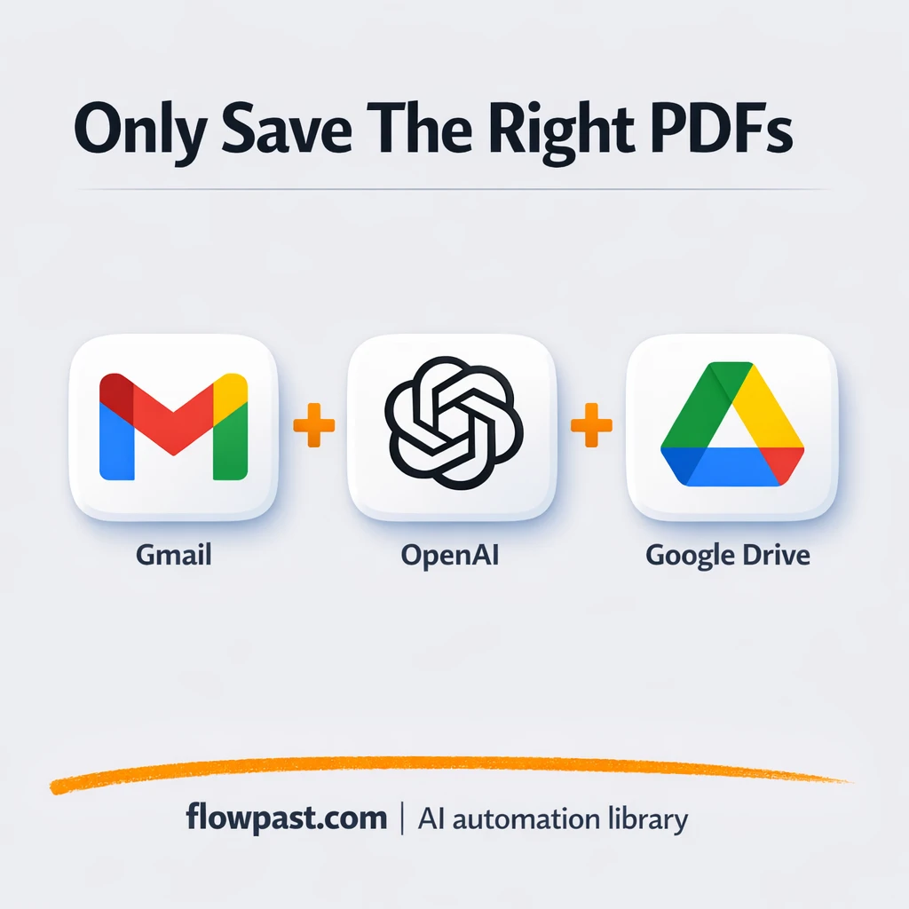 Gmail to Google Drive, invoices filed automatically - n8n workflow automation template