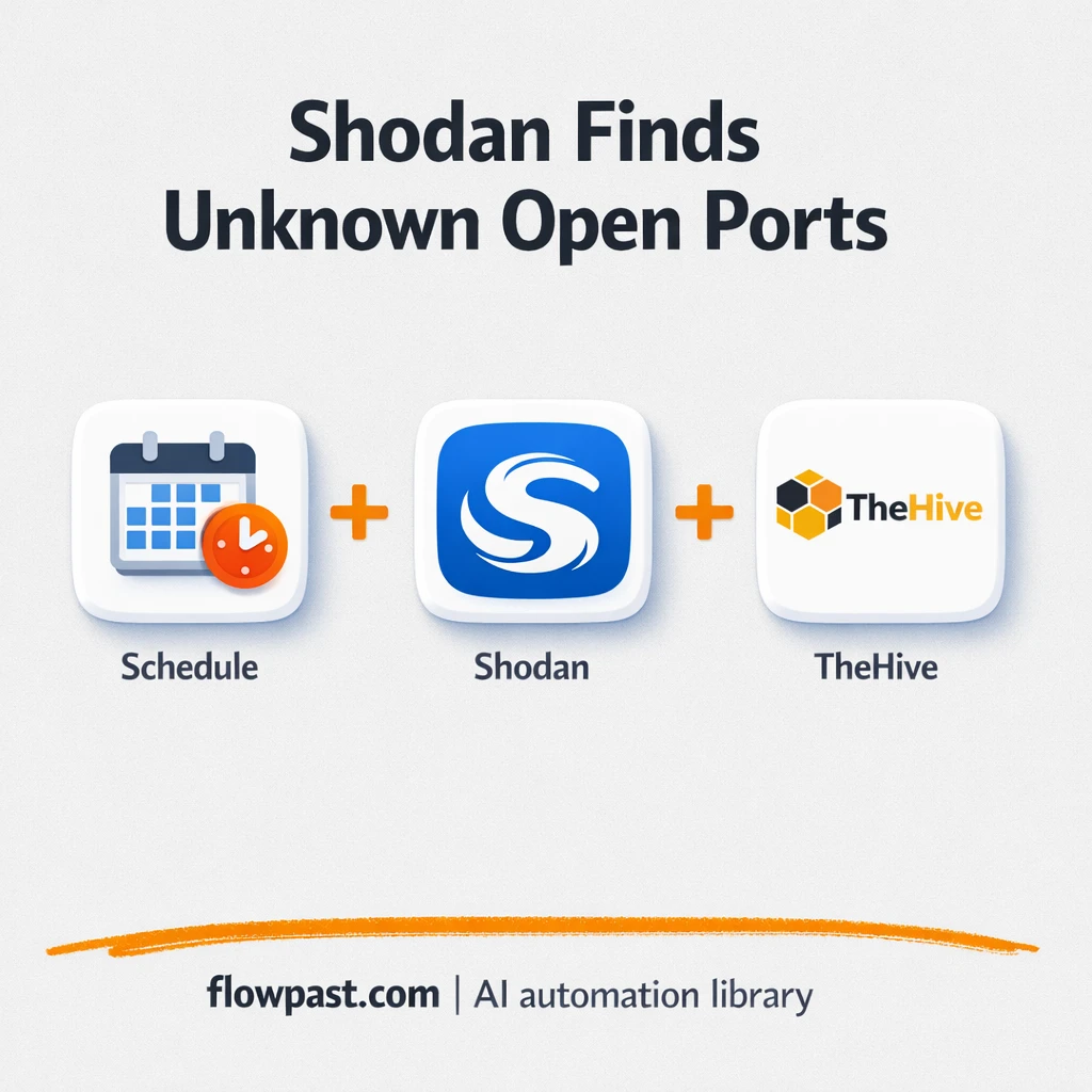 Shodan to TheHive, catch new open ports fast - n8n workflow automation template