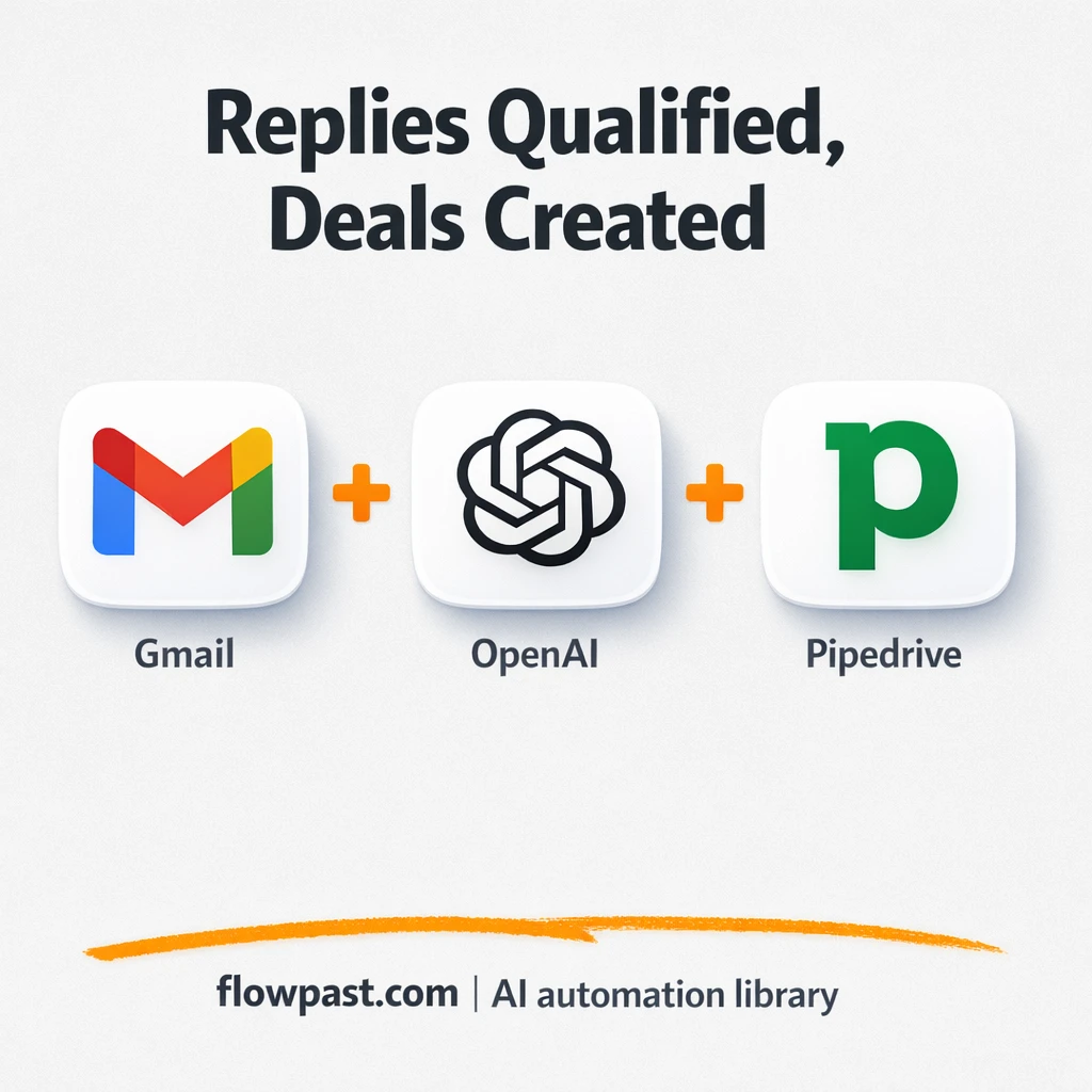 Gmail to Pipedrive: qualify replies, capture deals - n8n workflow automation template
