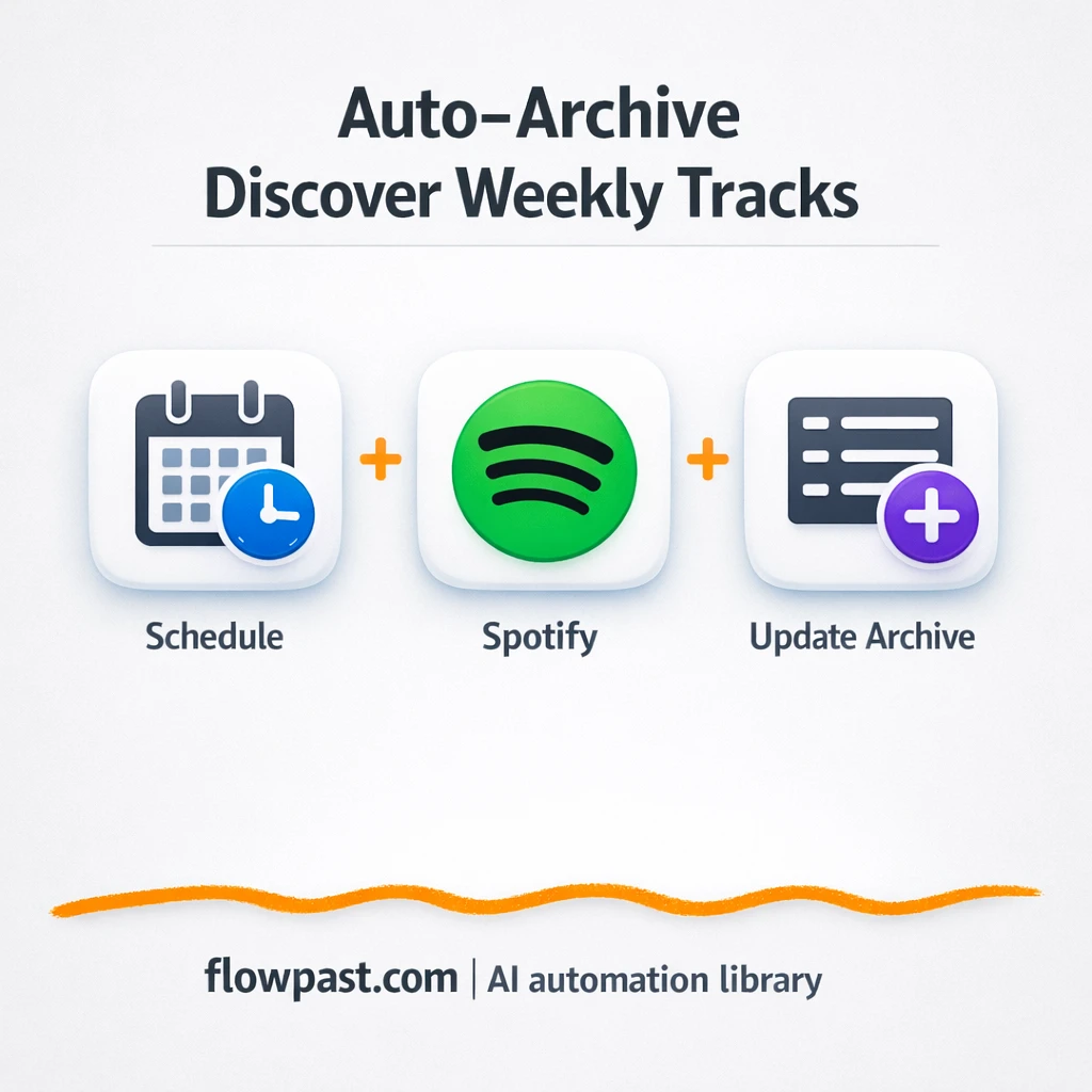 Spotify Discover Weekly to playlist archive, clean - n8n workflow automation template