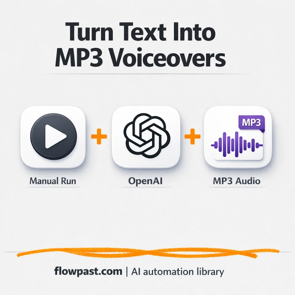 OpenAI to Google Drive, voiceovers ready as MP3 - n8n workflow automation template