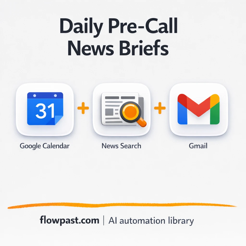 Google Calendar to Gmail, sales call briefs ready - n8n workflow automation template