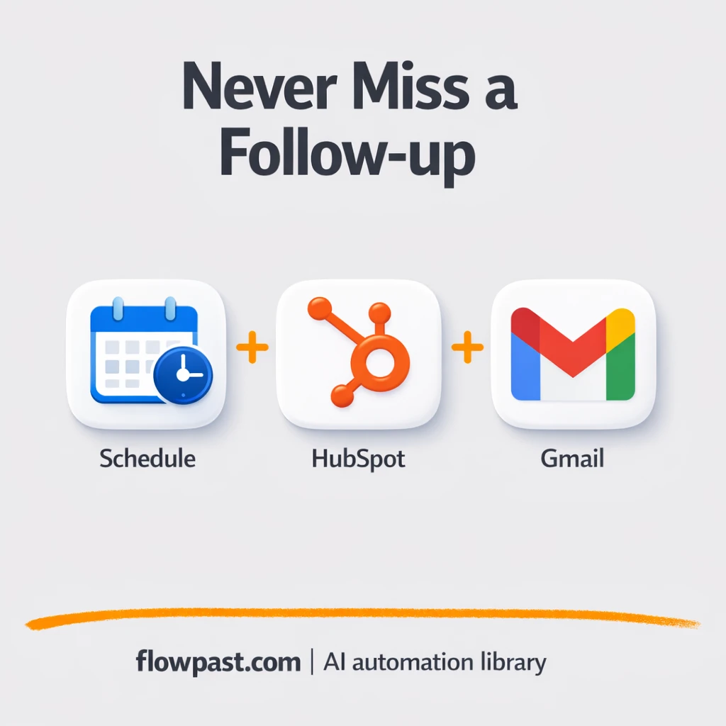 HubSpot + Gmail: follow ups sent and logged for you - n8n workflow automation template