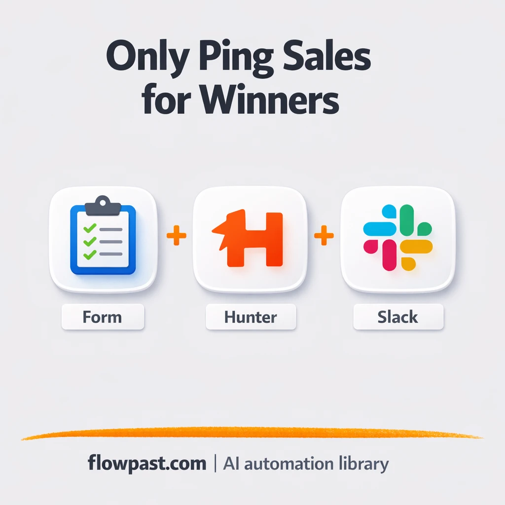 Hunter + Slack: only qualified leads hit your team - n8n workflow automation template
