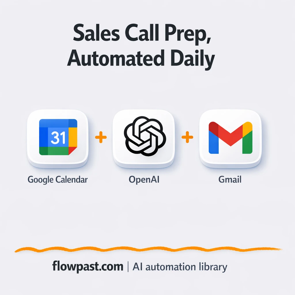 Google Calendar to Gmail, sales briefings ready - n8n workflow automation template