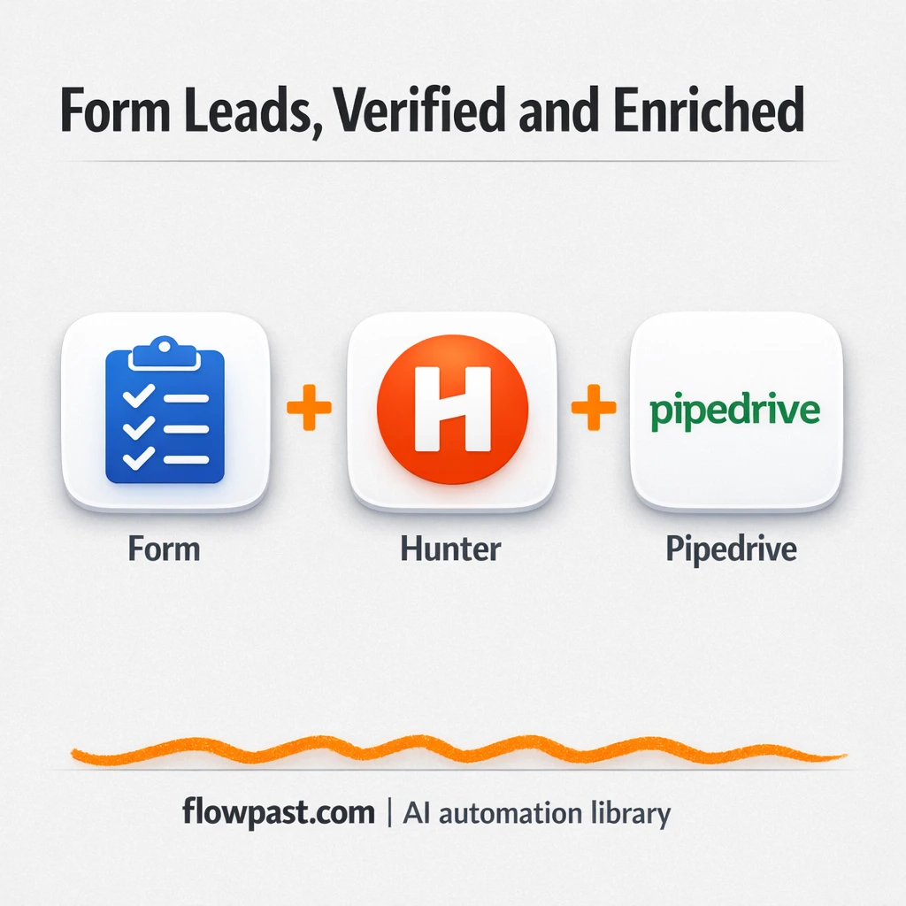 Hunter + Pipedrive: clean leads, no duplicates - n8n workflow automation template