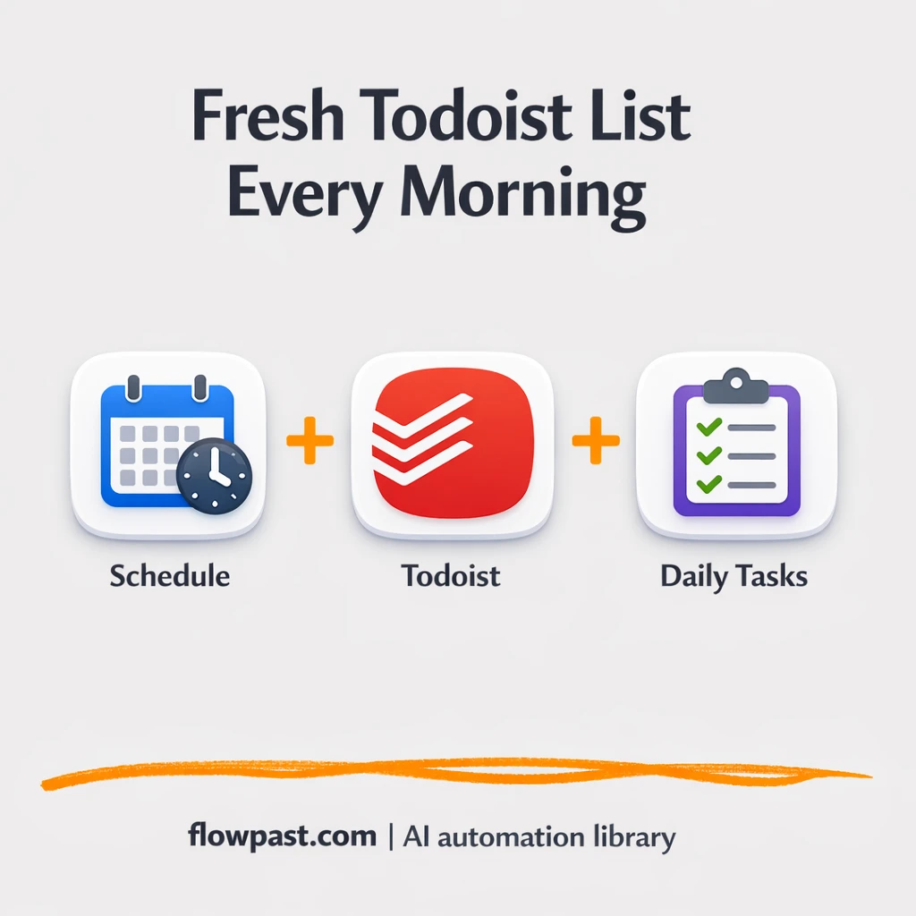 Todoist + Google Calendar: wake up to a fresh inbox - n8n workflow automation template