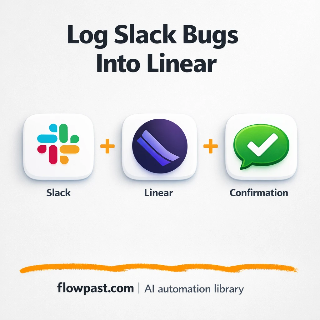 Slack to Linear, clean bug tickets with every /bug - n8n workflow automation template