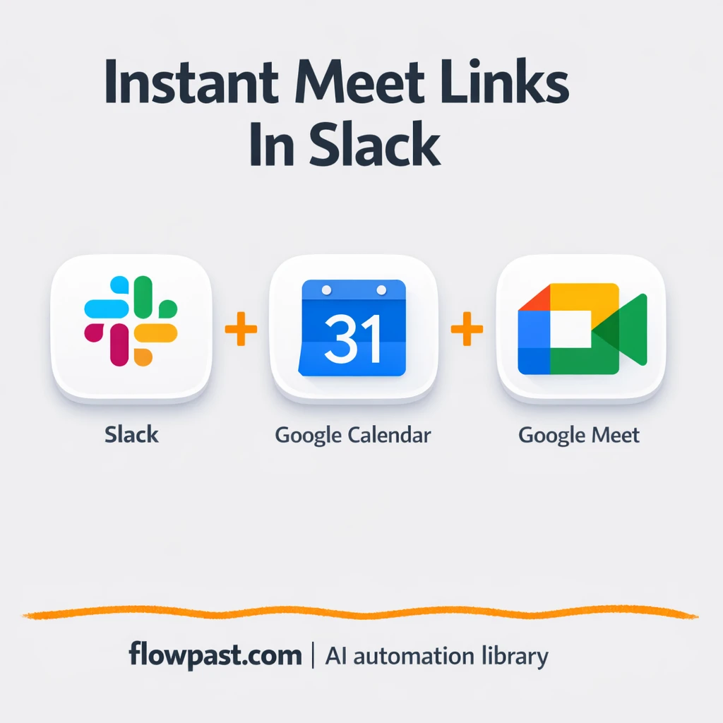 Slack + Google Calendar: Meet links shared instantly - n8n workflow automation template