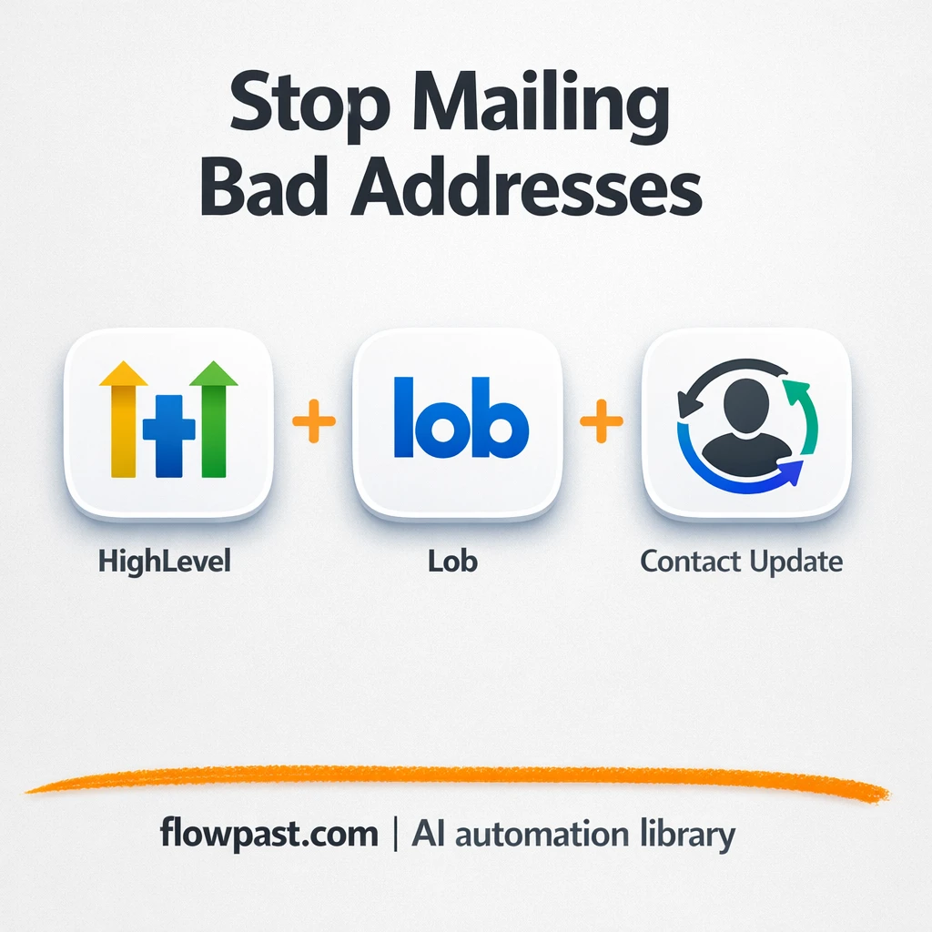 HighLevel + Lob: mail ready contacts, fewer returns - n8n workflow automation template