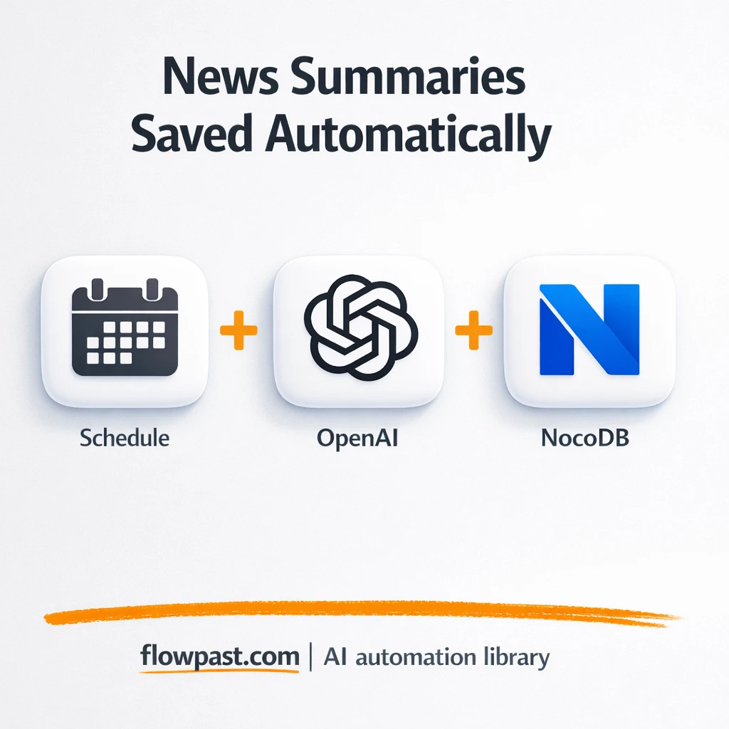 OpenAI + NocoDB, news summaries logged for you - n8n workflow automation template