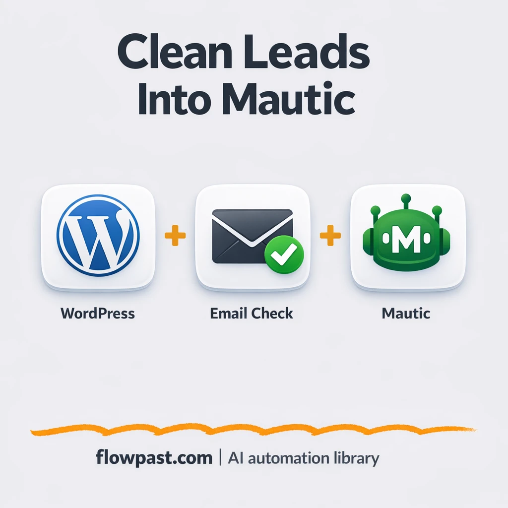 WordPress to Mautic, cleaner leads without bounces - n8n workflow automation template