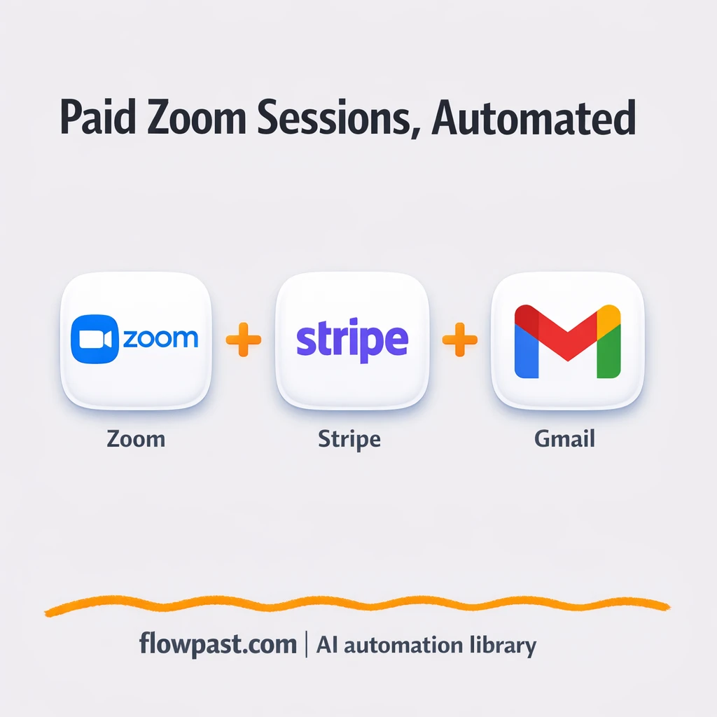 Zoom + Stripe: paid sessions with Sheets tracking - n8n workflow automation template