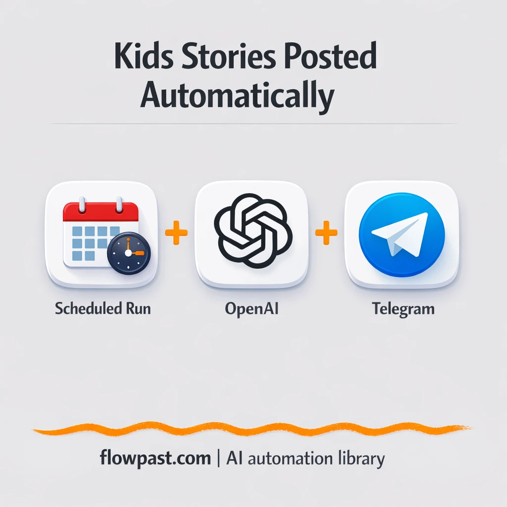 Telegram + OpenAI: Arabic kids stories posted for you - n8n workflow automation template