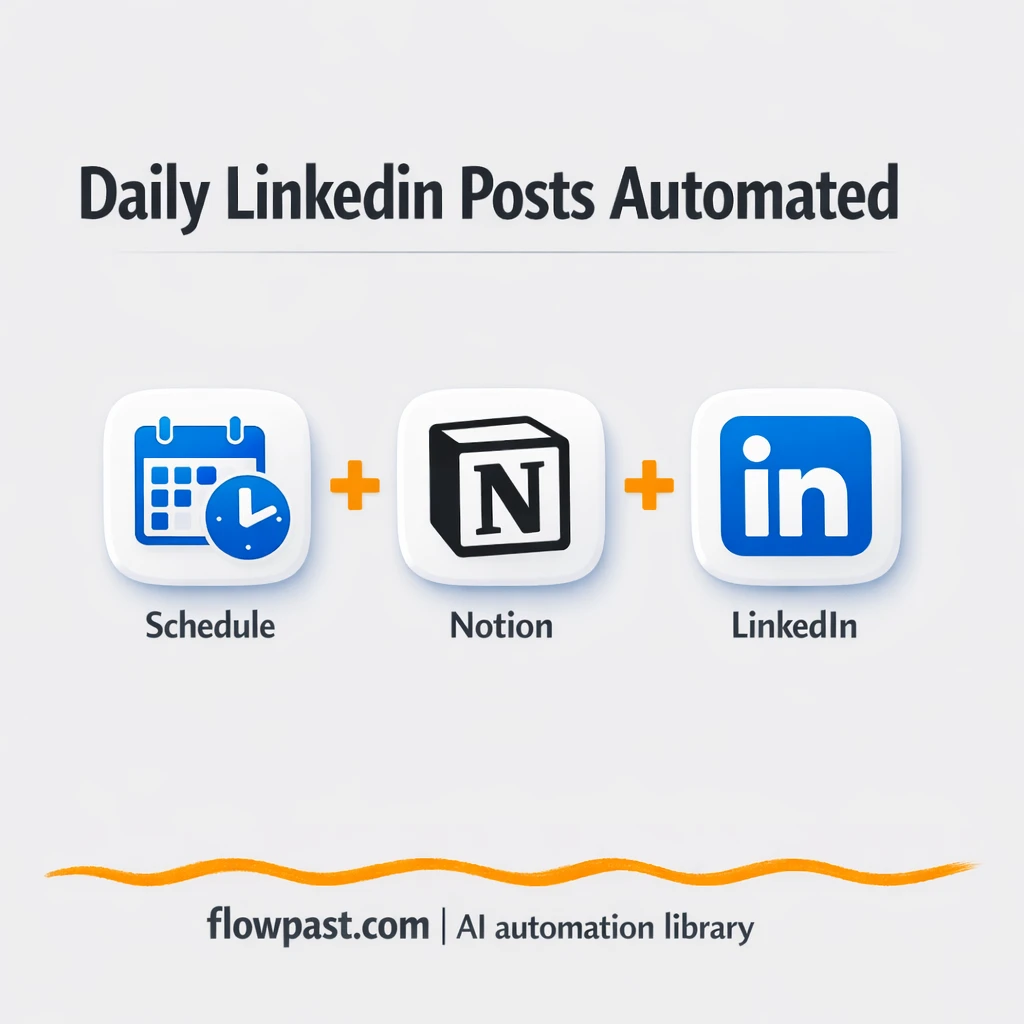 Notion to LinkedIn, daily posts published for you - n8n workflow automation template