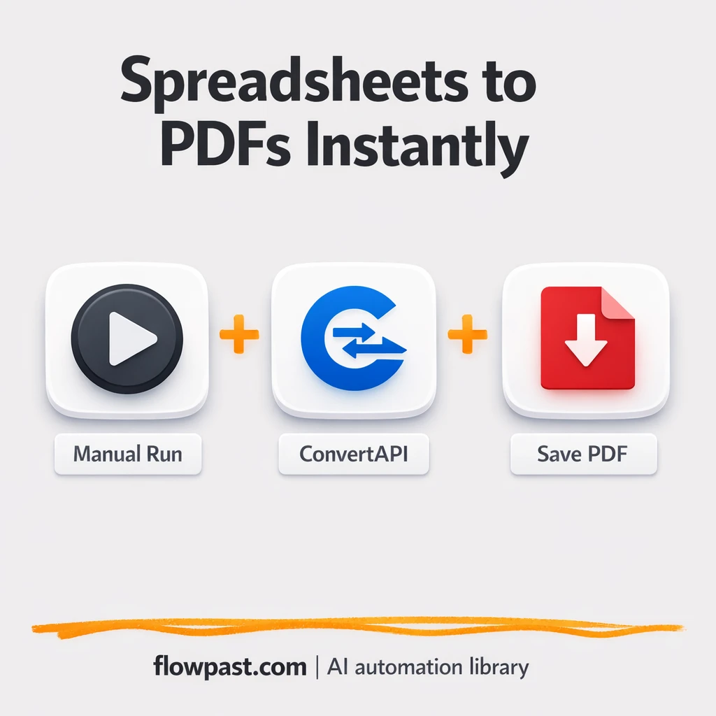 Excel to PDF with ConvertAPI, share-ready files - n8n workflow automation template